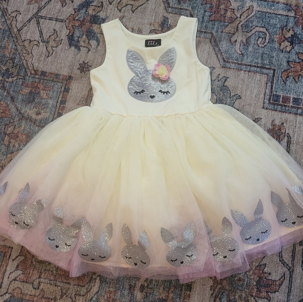 Lilt Adorable Bunny Dress with Glitter Accents